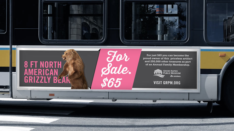 Transit ads promoted museum membership via mock-classifieds.