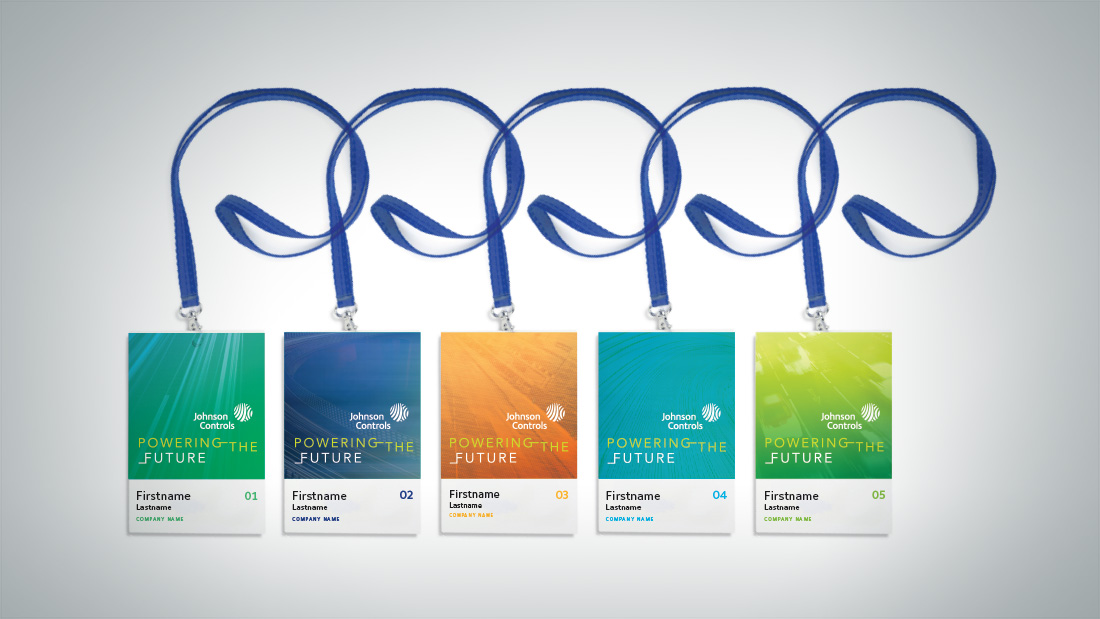 Color-coded name badges represented the five groups attending the event